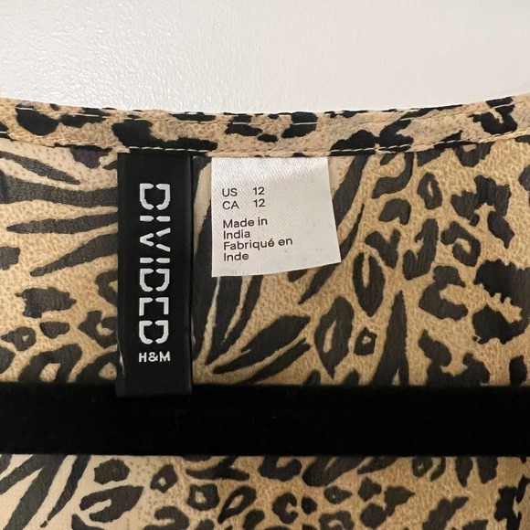 H&m Leopard Long Sleeve Blouse Size 12 - Picture 3 of 6